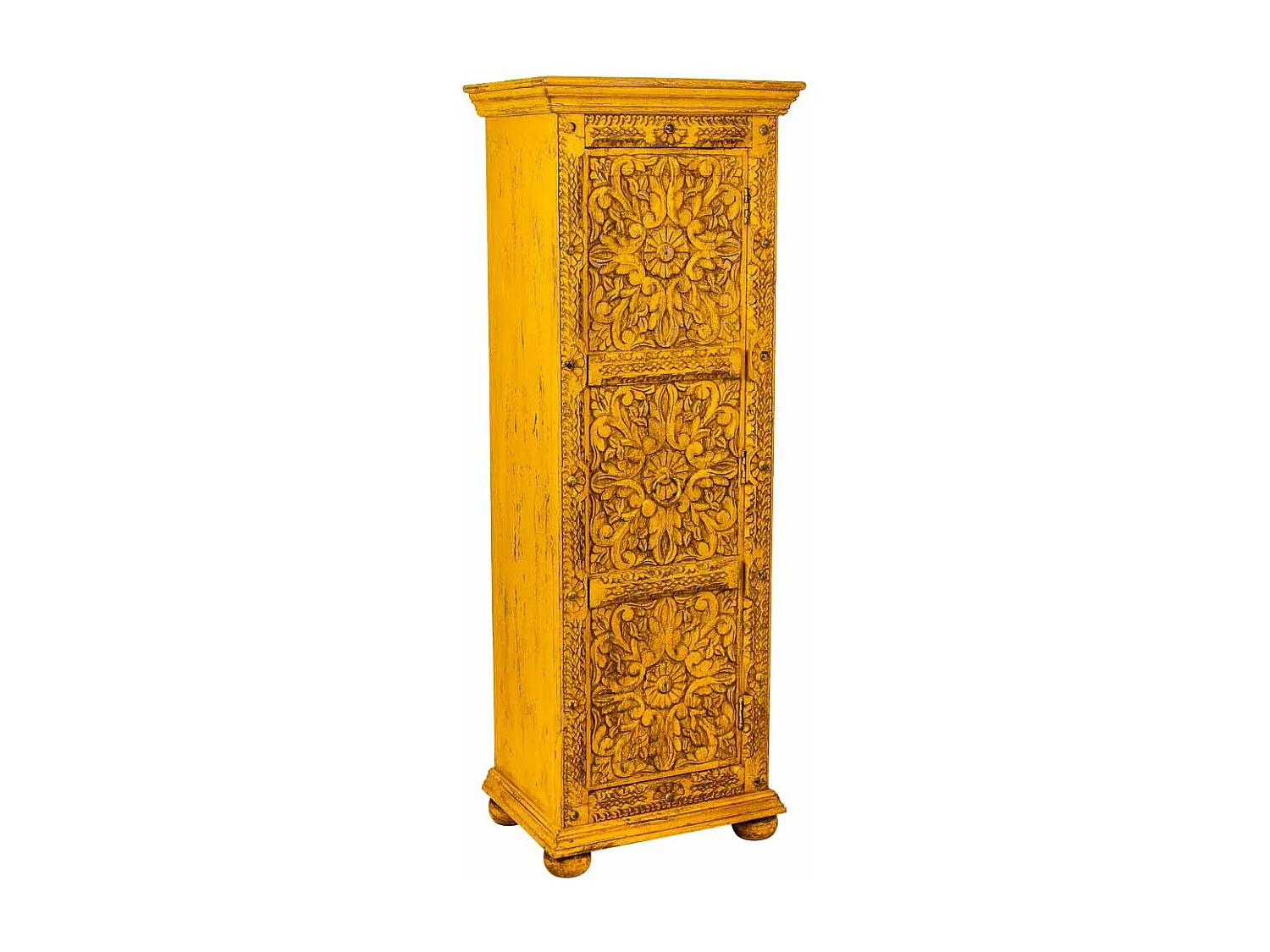 Armario de madera artesanal amarillo 53x40x149