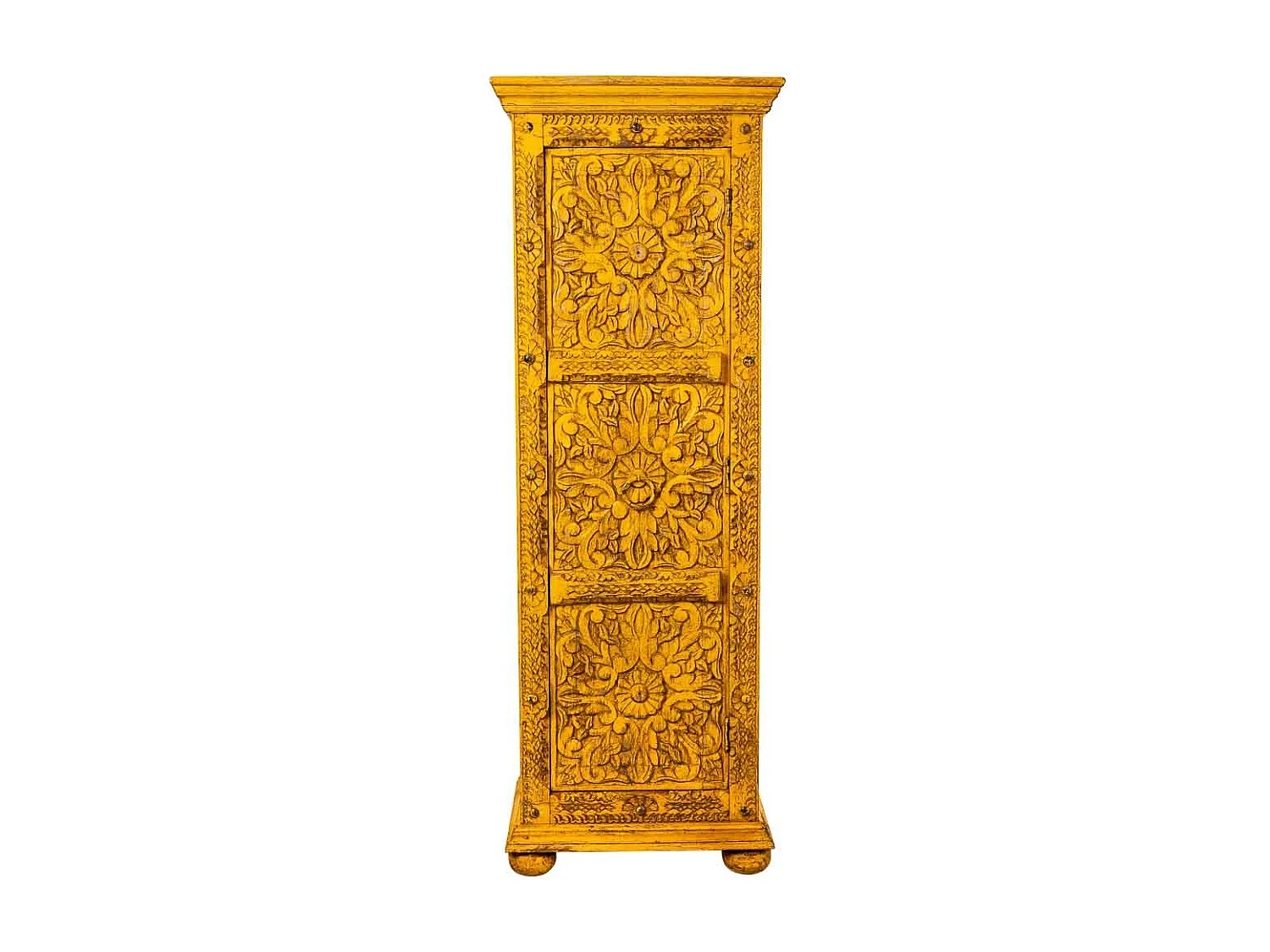 Armario de madera artesanal amarillo 53x40x149