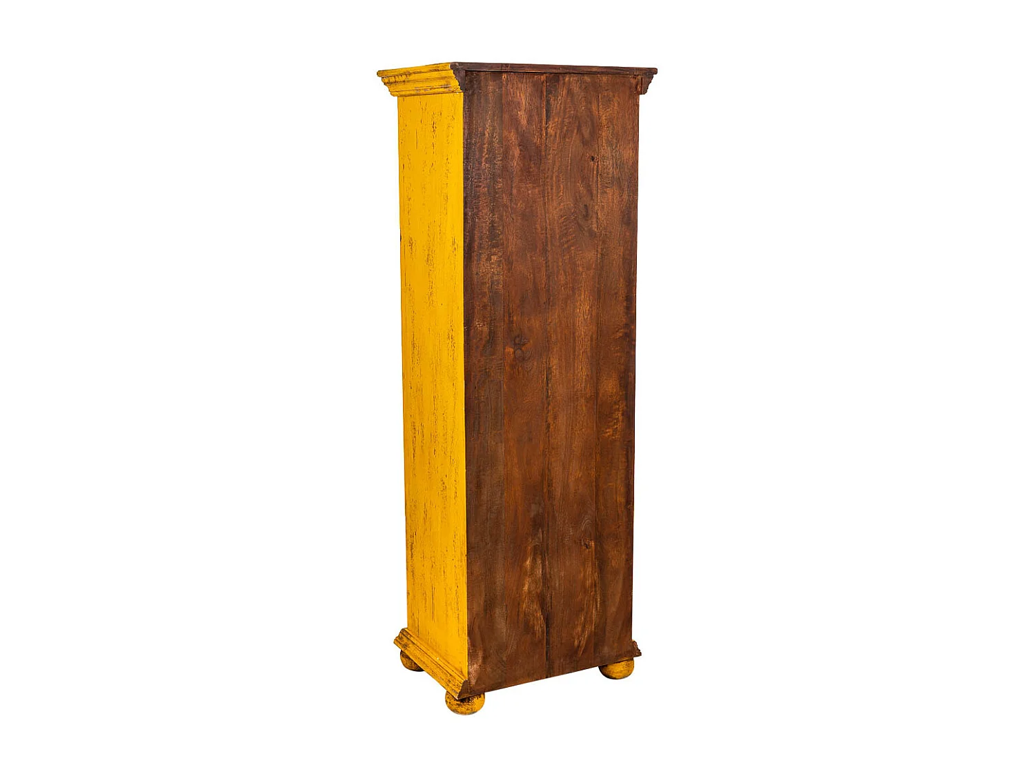 Armario de madera artesanal amarillo 53x40x149