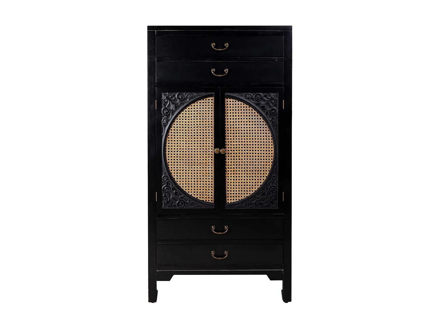 Schwarzer Holzschrank 70x40x135h cm