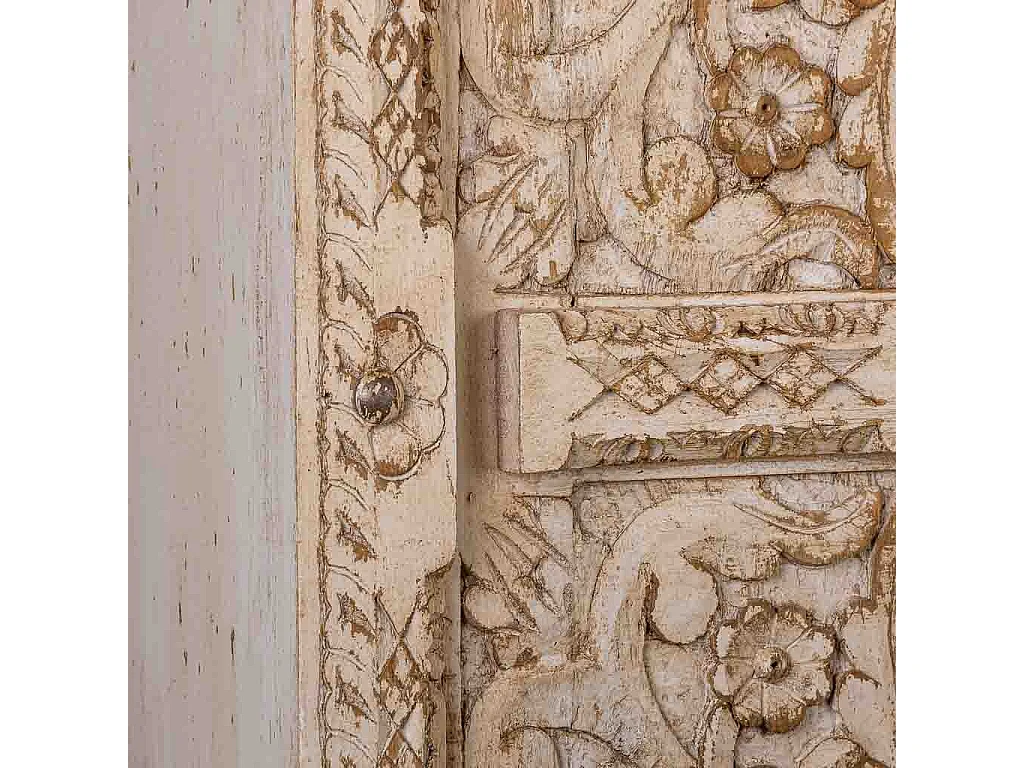 Armario de madera artesanal marrón 102x44x183