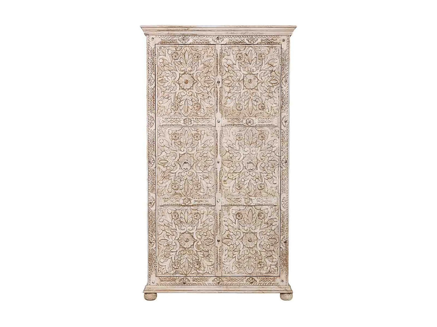 Armário de madeira feito à mão marrom 102x44x183