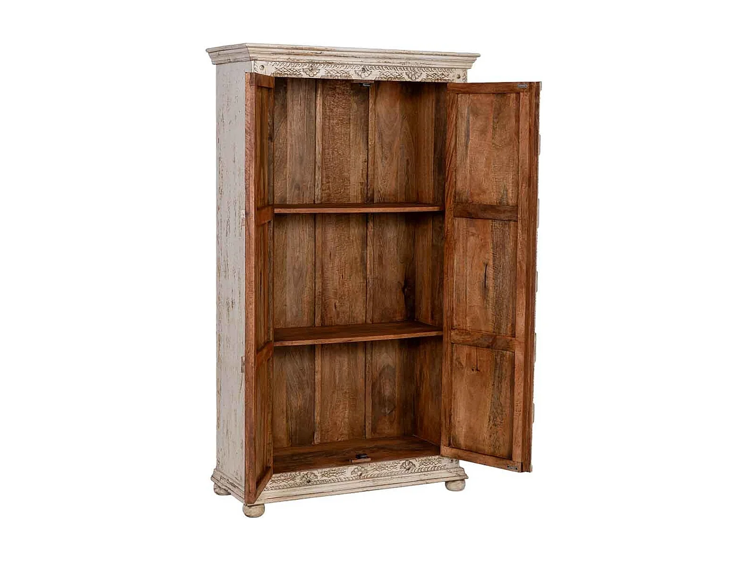 Armário de madeira feito à mão marrom 102x44x183