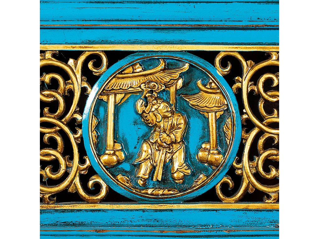 Armadio in legno blu 100x43x170h