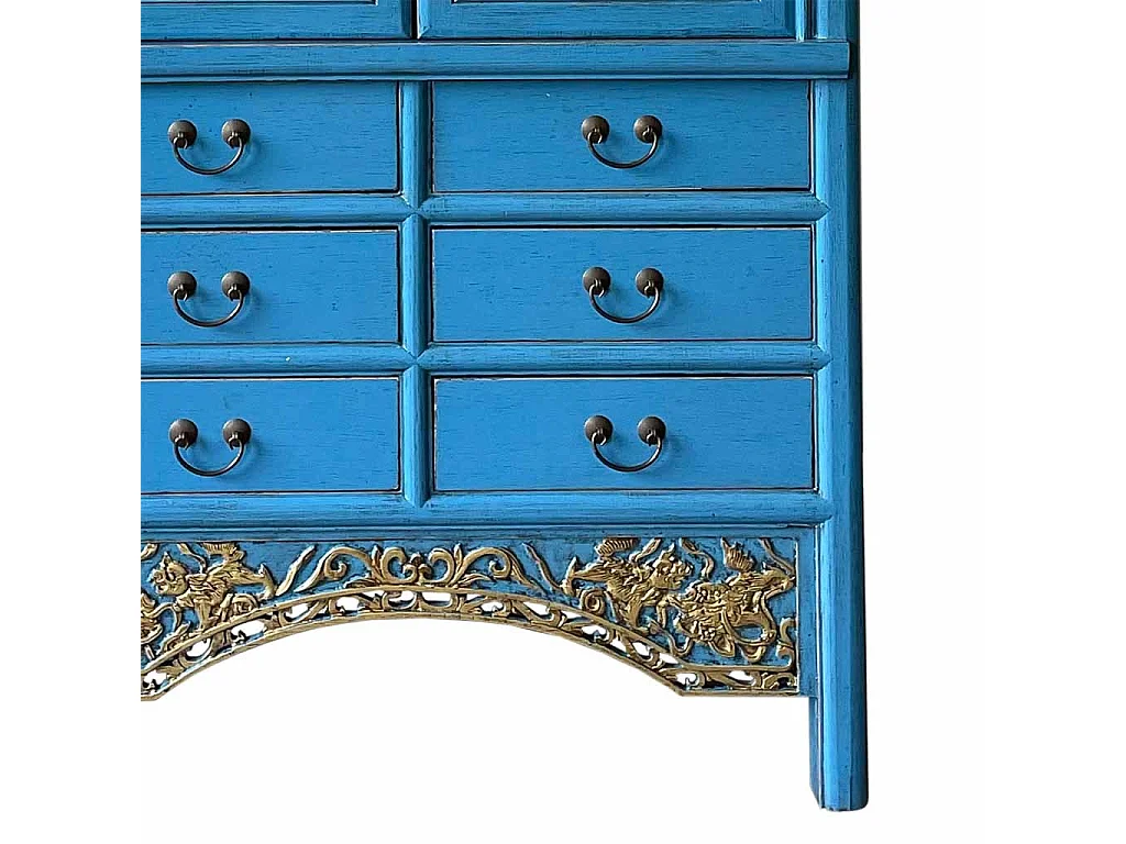 Armadio in legno blu 100x43x170h