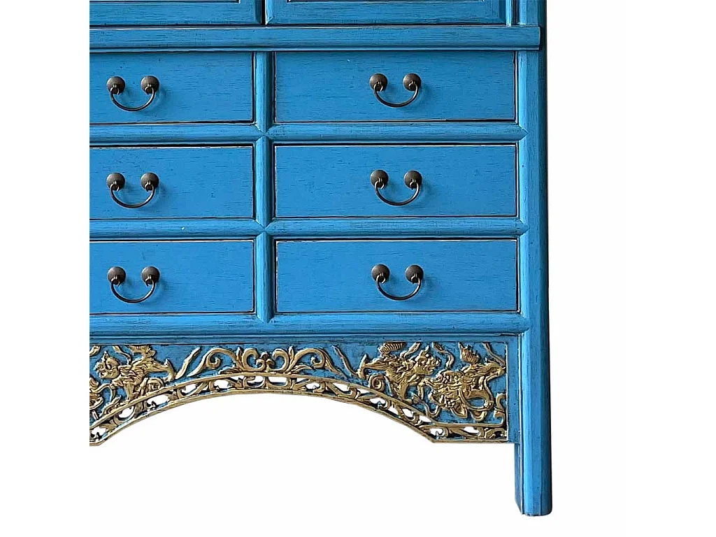 Blauer Holzschrank 100x43x170h cm