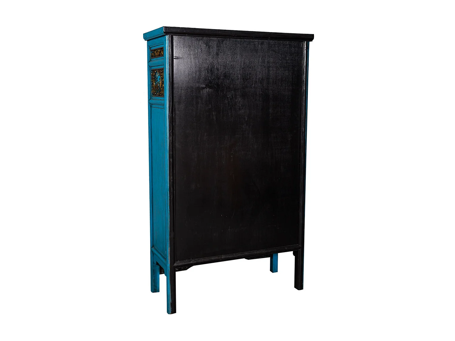 Blauer Holzschrank 100x43x170h cm