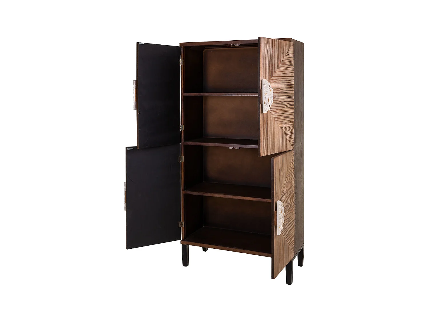 Brauner Holzschrank 86x41x180h cm