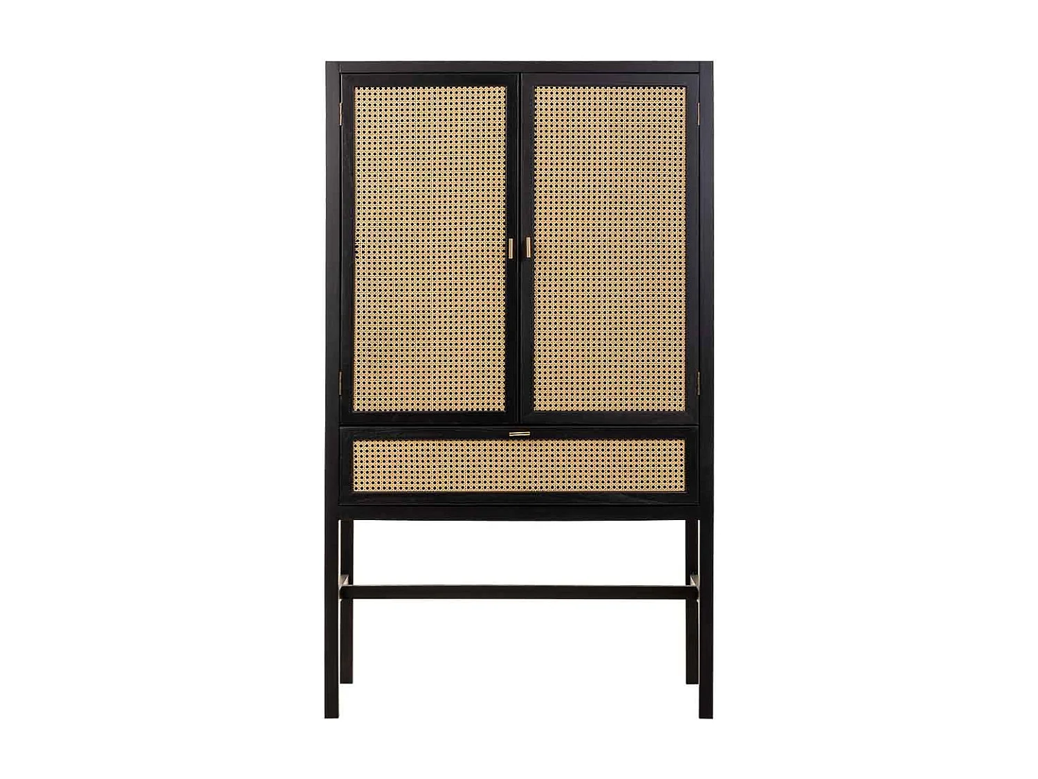 Mobile in legno nero e rete 97x47x167h