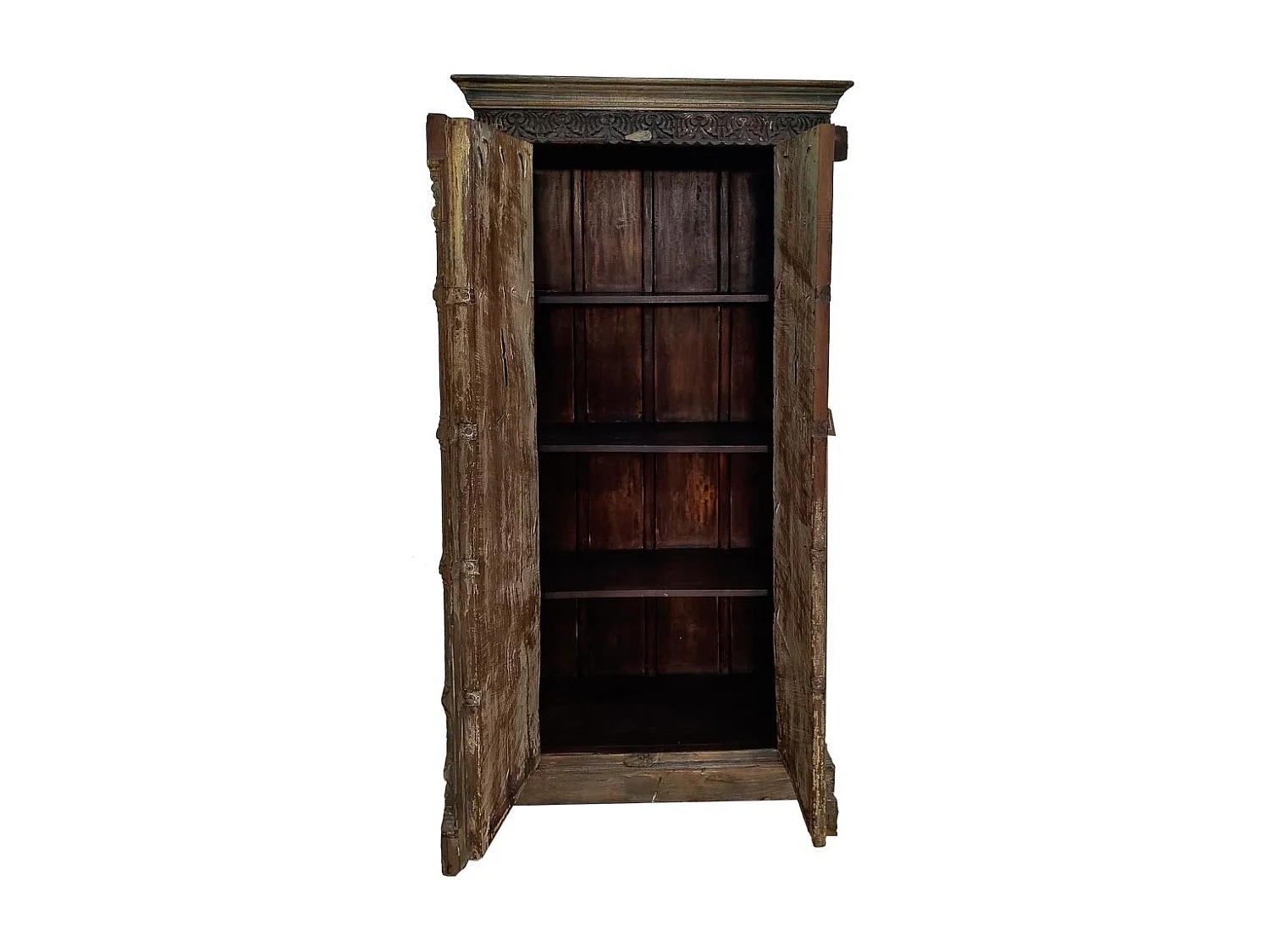 Armoire en bois et métal marron 91x43x188h cm