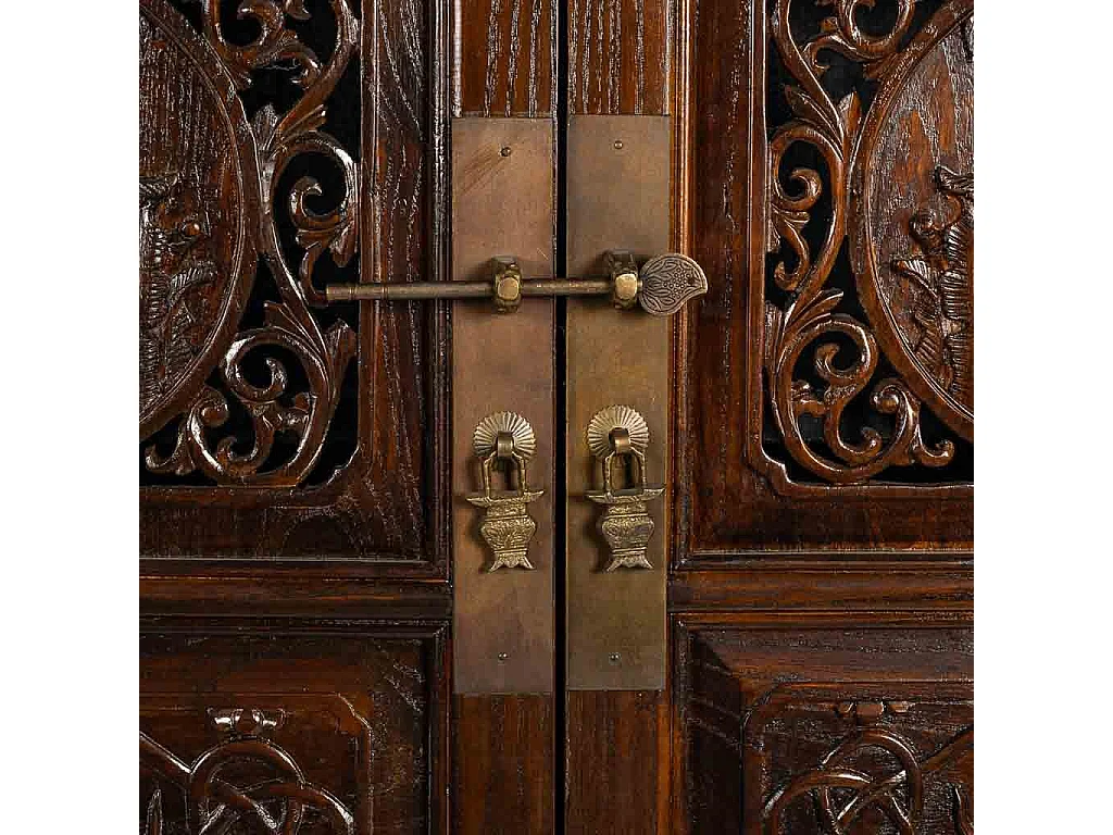 Brauner Holzschrank 95x40x160h cm