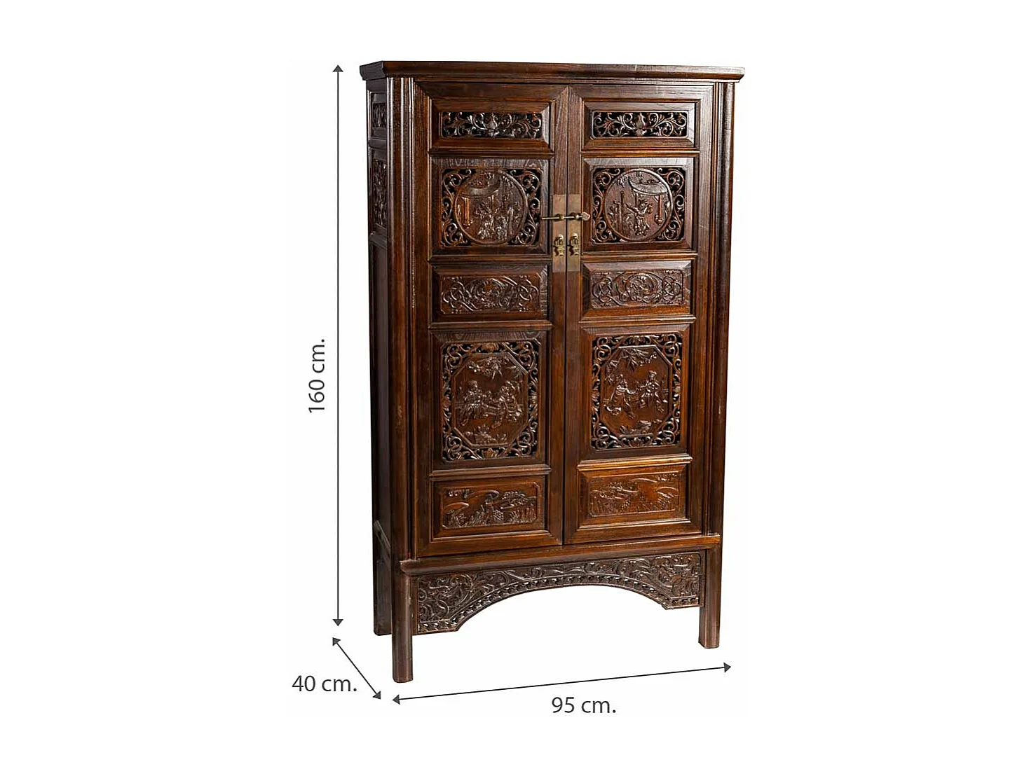 Armário de madeira marrom 95x40x160