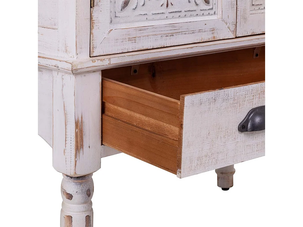 Mobile in legno intagliato bianco 80x36x110h