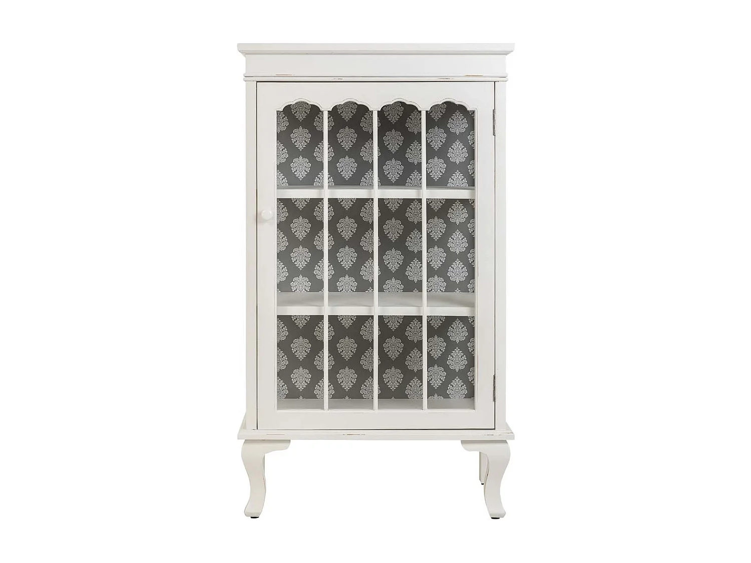 Weiße Holzvitrine 60,5 x 40,5 x 114,5 h cm