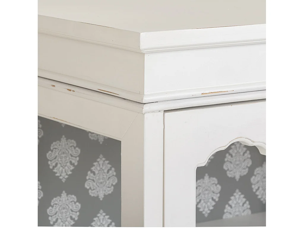 Weiße Holzvitrine 60,5 x 40,5 x 114,5 h cm