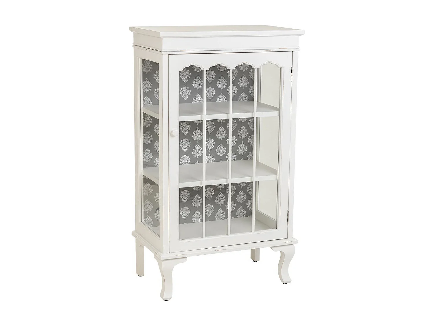 Weiße Holzvitrine 60,5 x 40,5 x 114,5 h cm