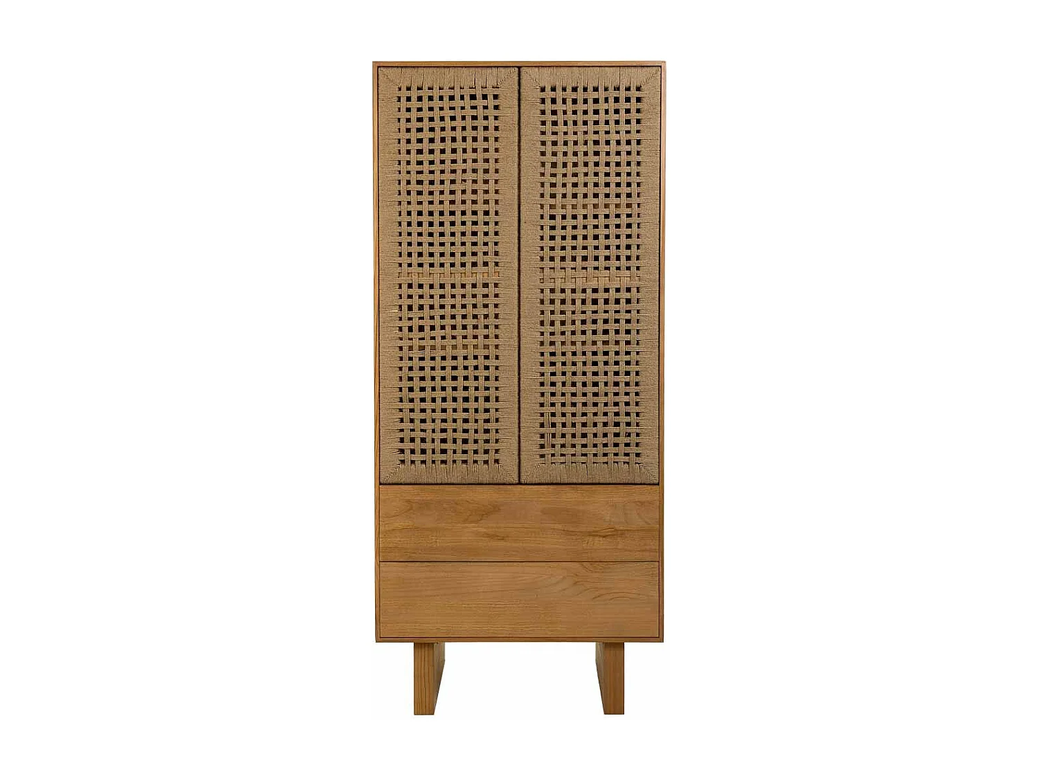 Armoire en bois et corde tressée marron 75x45x170h