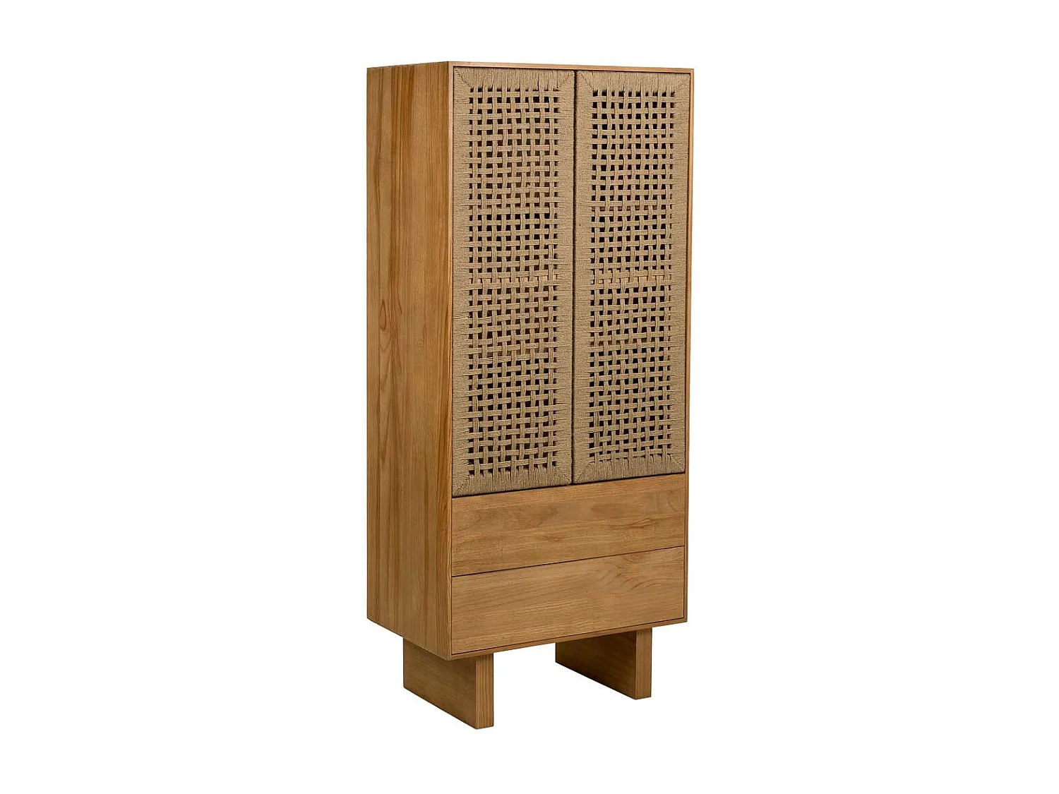Armoire en bois et corde tressée marron 75x45x170h