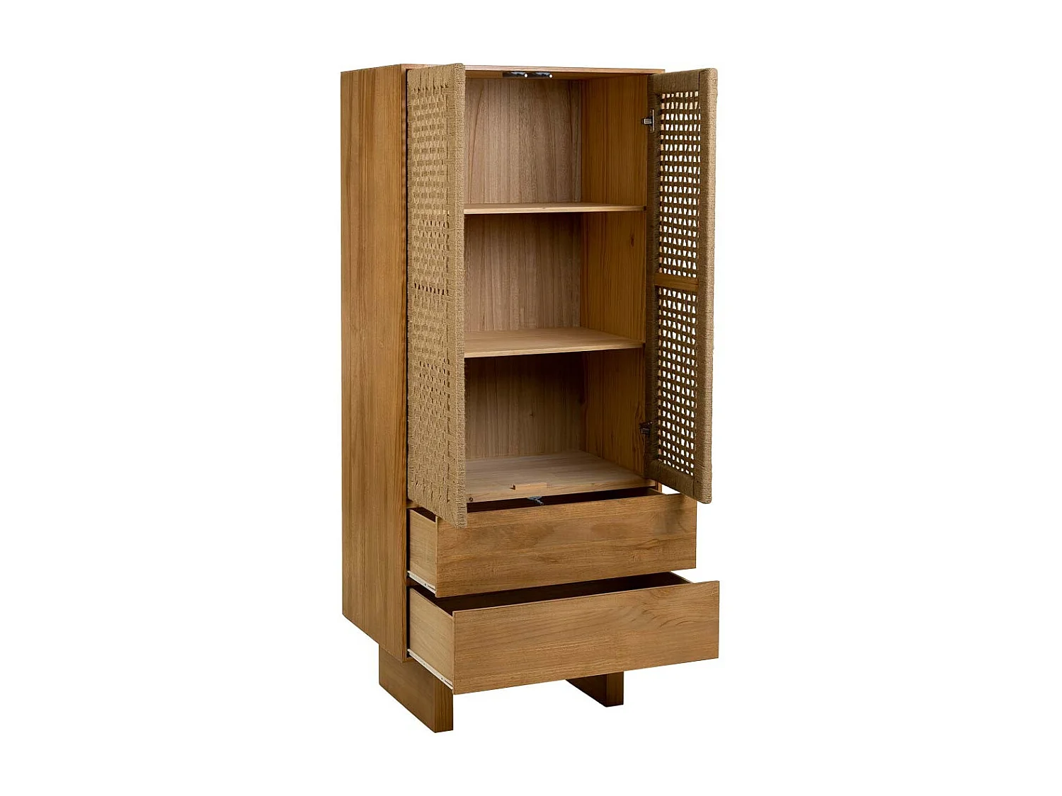 Armoire en bois et corde tressée marron 75x45x170h