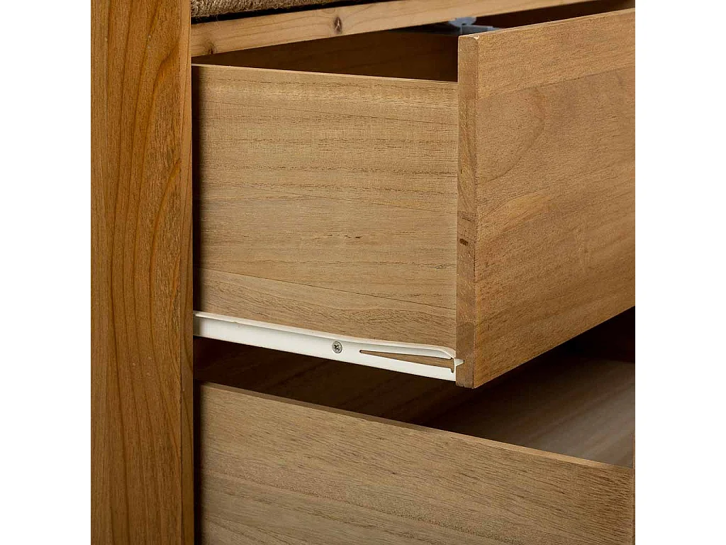 Armoire en bois et corde tressée marron 75x45x170h