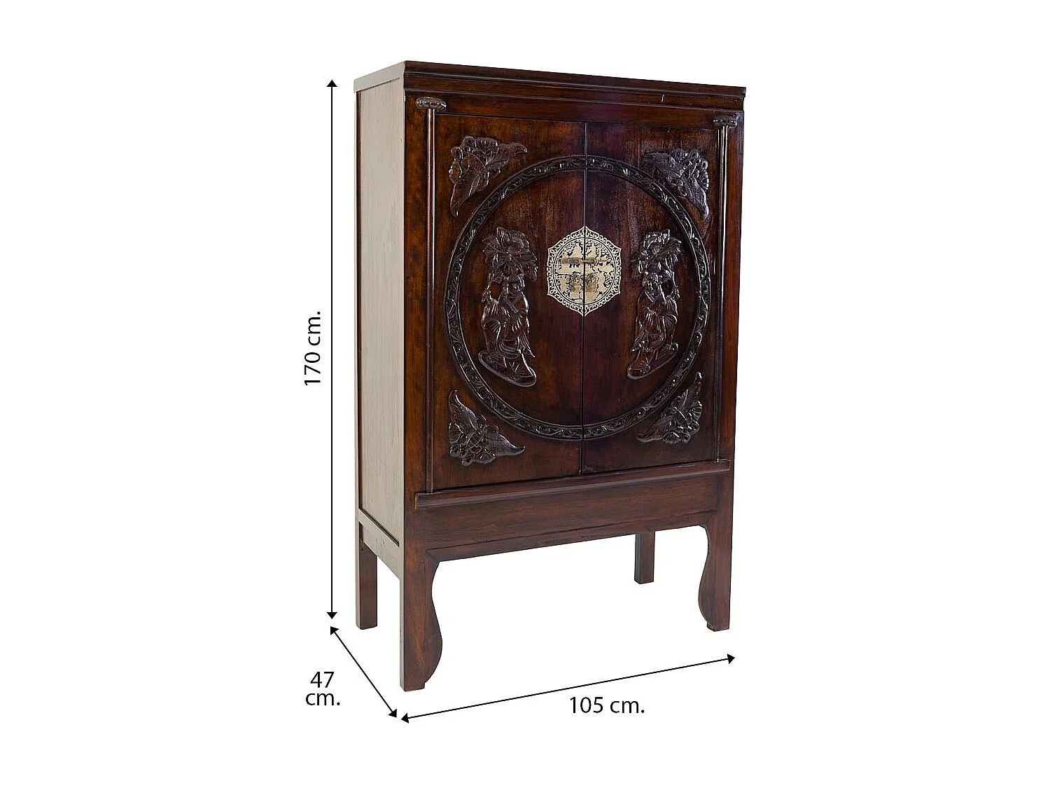 Brauner Holzschrank 105x47x170h cm