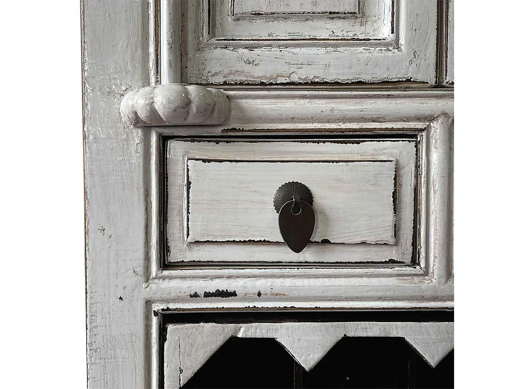 Mobile portabottiglie vino in legno bianco 55x45x170h