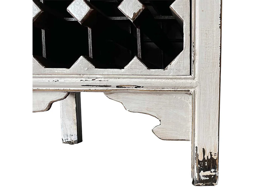 Mobile portabottiglie vino in legno bianco 55x45x170h