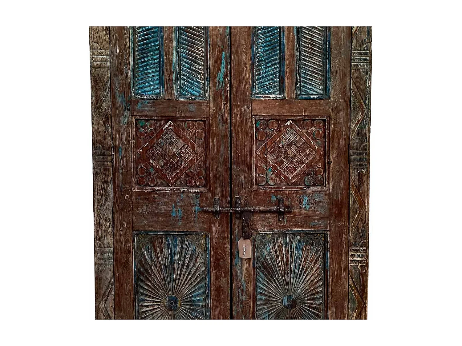 Armario de madera y metal marrón 120x41x206h cm