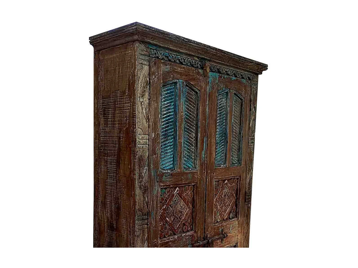 Armadio in legno e metallo marrone 120x41x206h cm