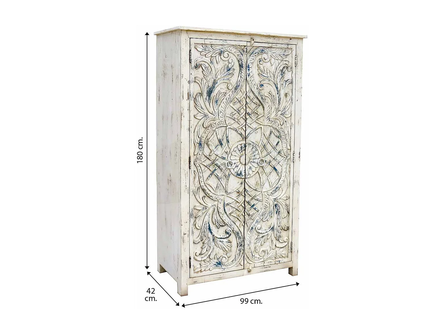 Armoire en bois blanc 99x42x180h