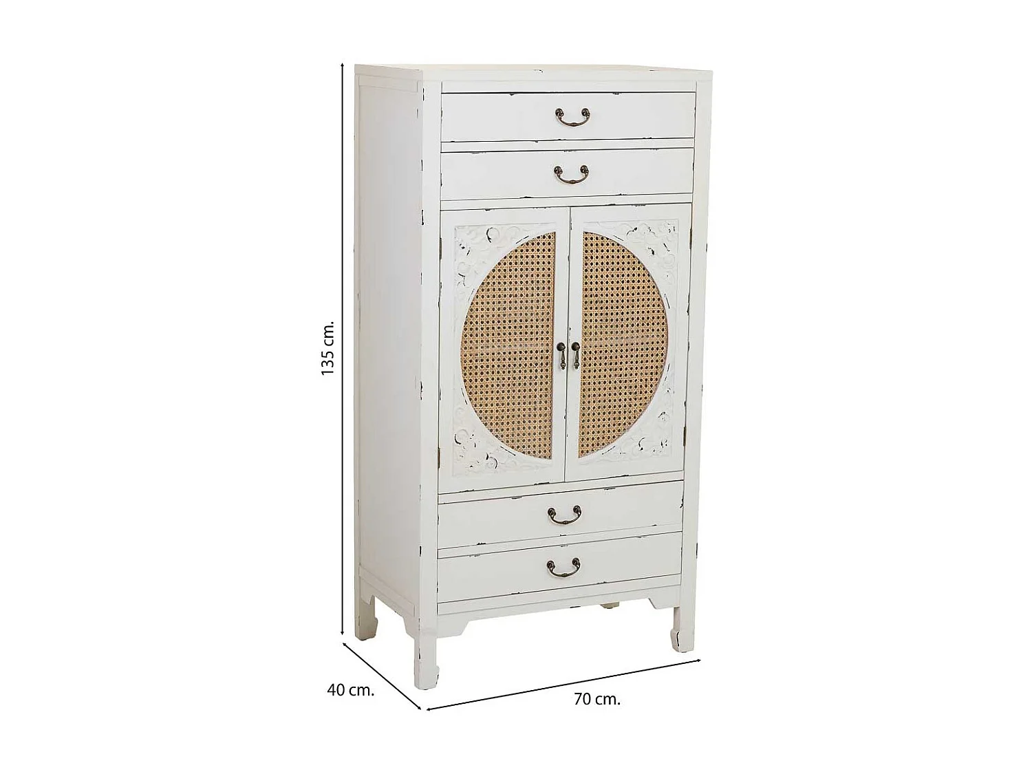 Armario de madera blanco 70x40x135