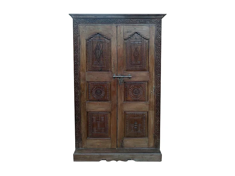 Armário de madeira marrom 124x41x212hcm