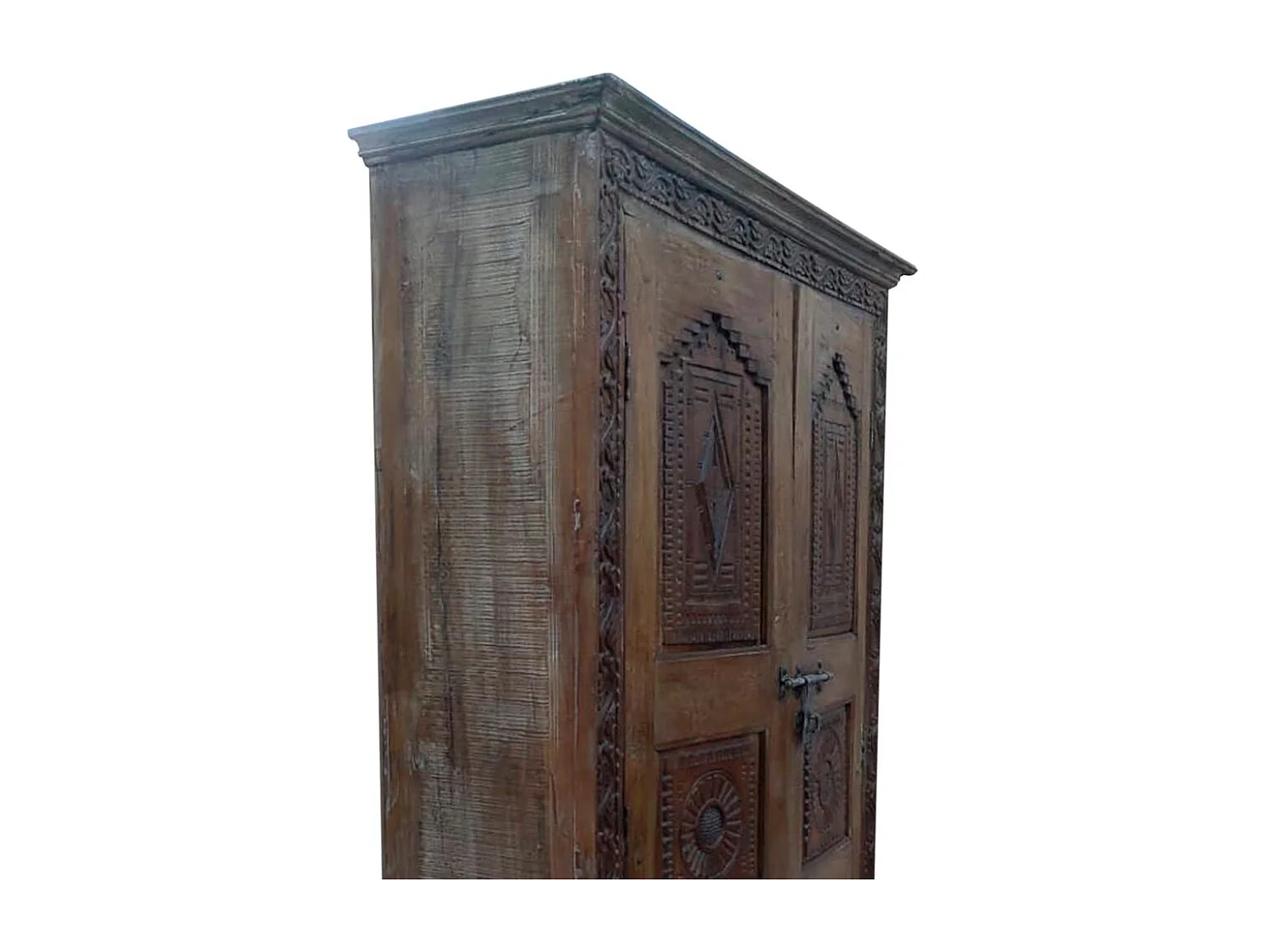 Armário de madeira marrom 124x41x212hcm