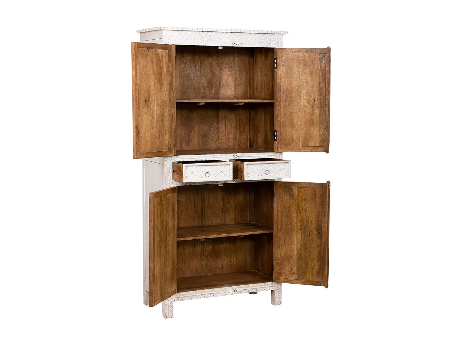 Weißer Holzschrank 93x45x192h cm