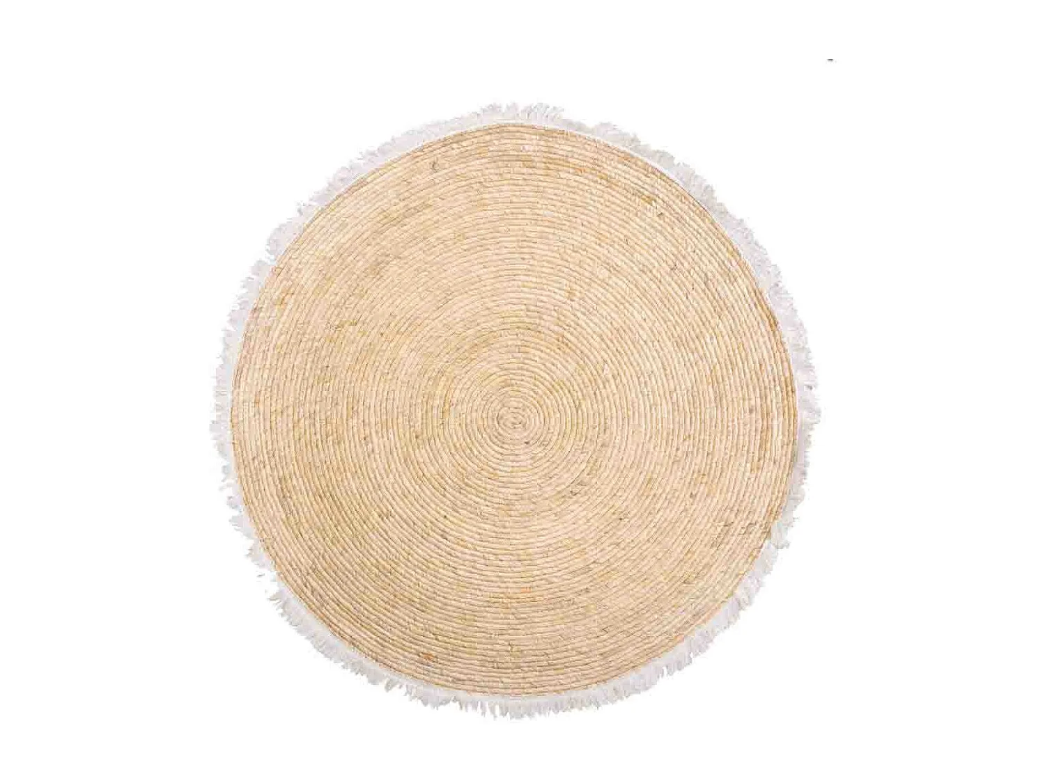 Alfombra fibra natural tejido artesanal marrón d120x1