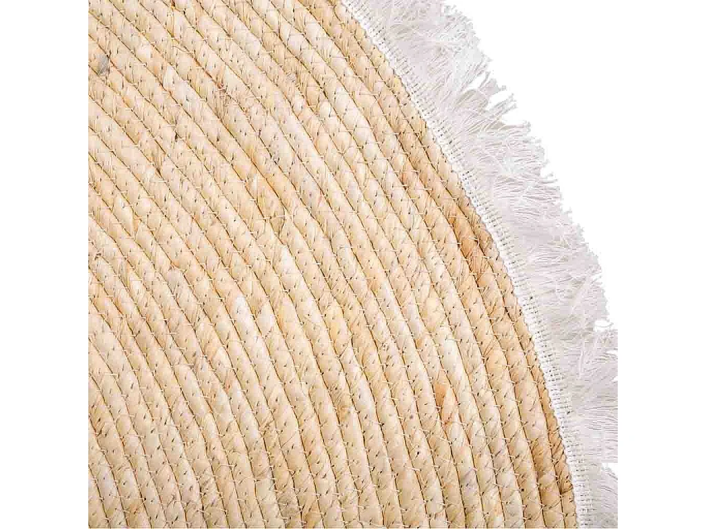 Alfombra fibra natural tejido artesanal marrón d120x1