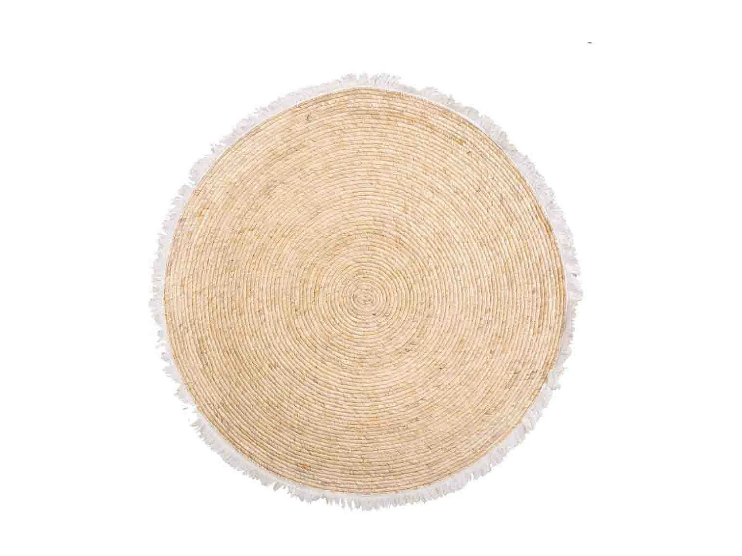 Alfombra fibra natural tejido artesanal marrón d120x1