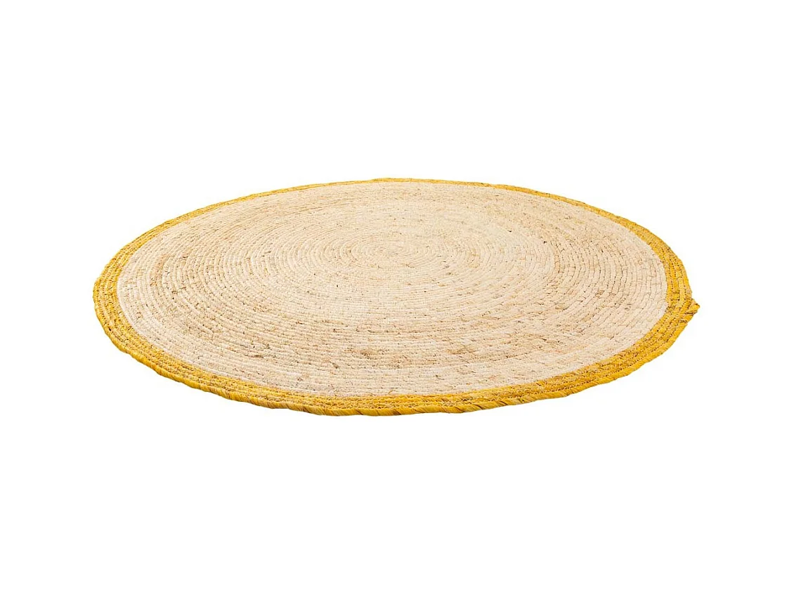 Alfombra redonda de yute color marrón d120x1