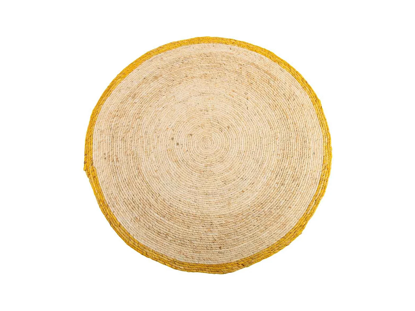 Alfombra redonda de yute color marrón d120x1
