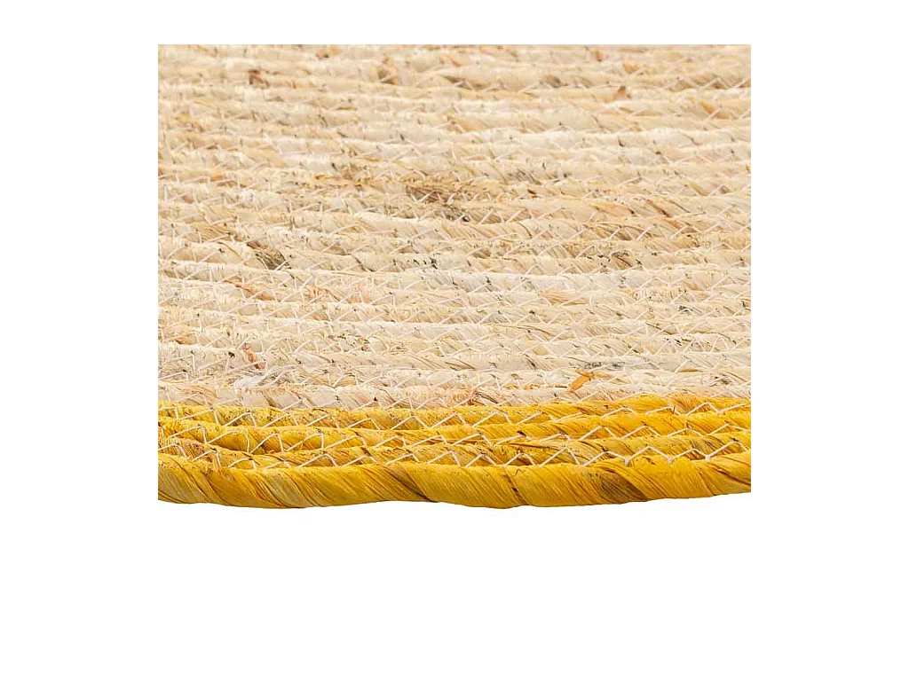 Alfombra redonda de yute color marrón d120x1