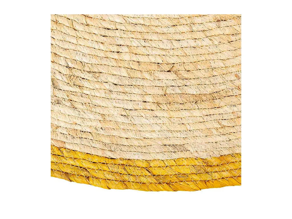 Alfombra redonda de yute color marrón d120x1