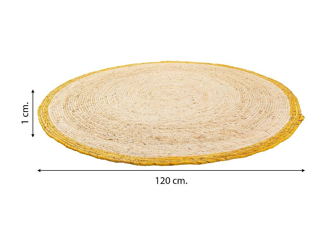 Tapete redondo de juta marrom d120x1