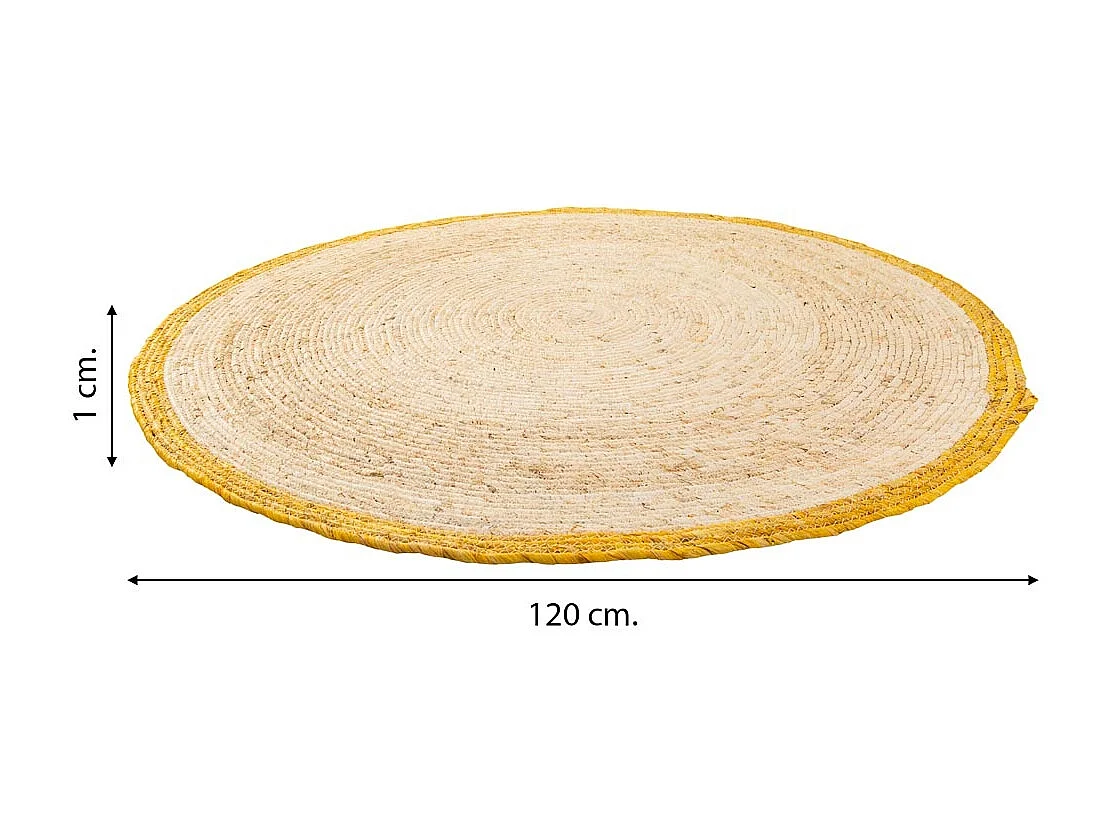 Tapete redondo de juta marrom d120x1