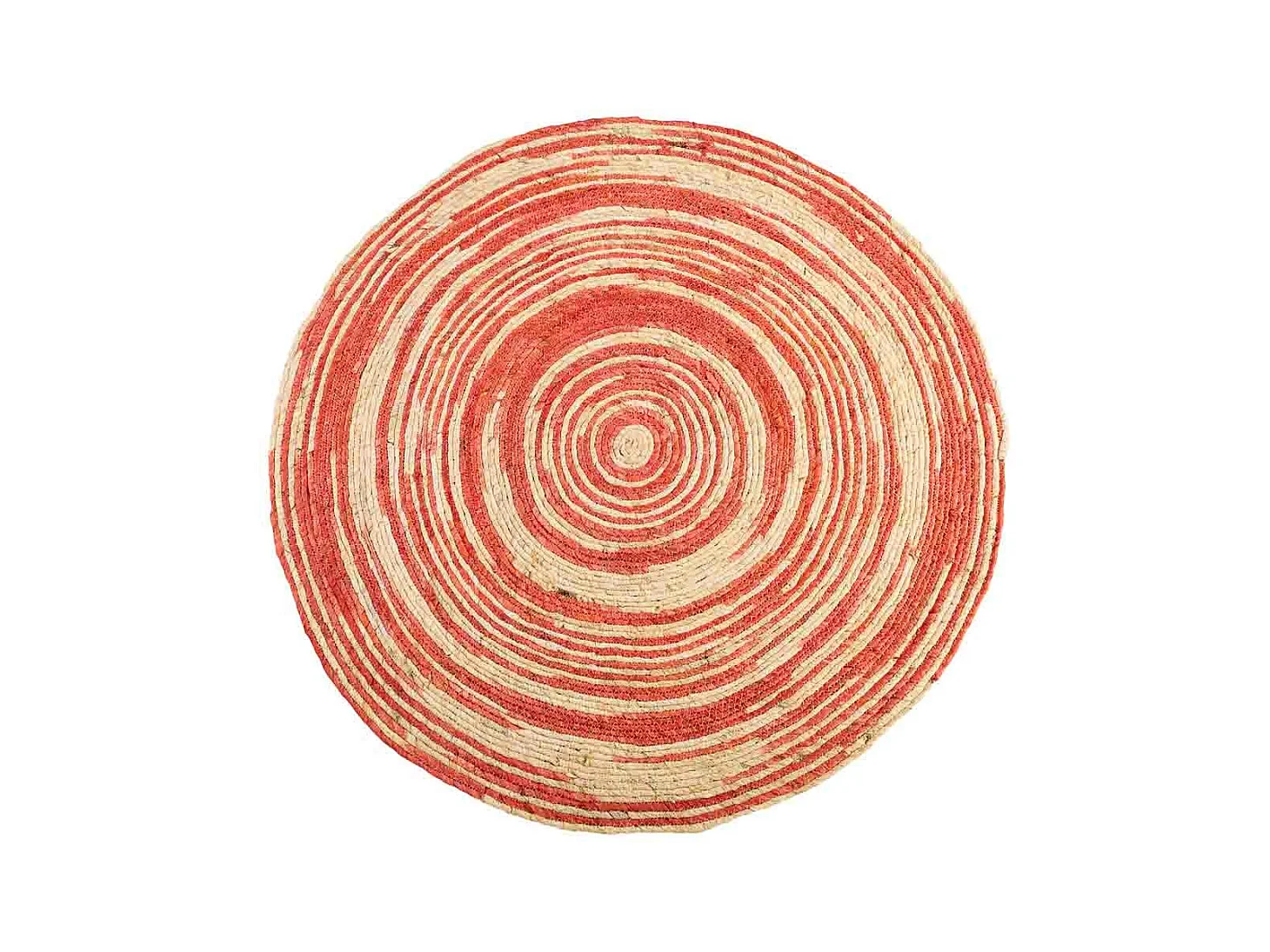 Alfombra redonda de yute color marrón d120x1