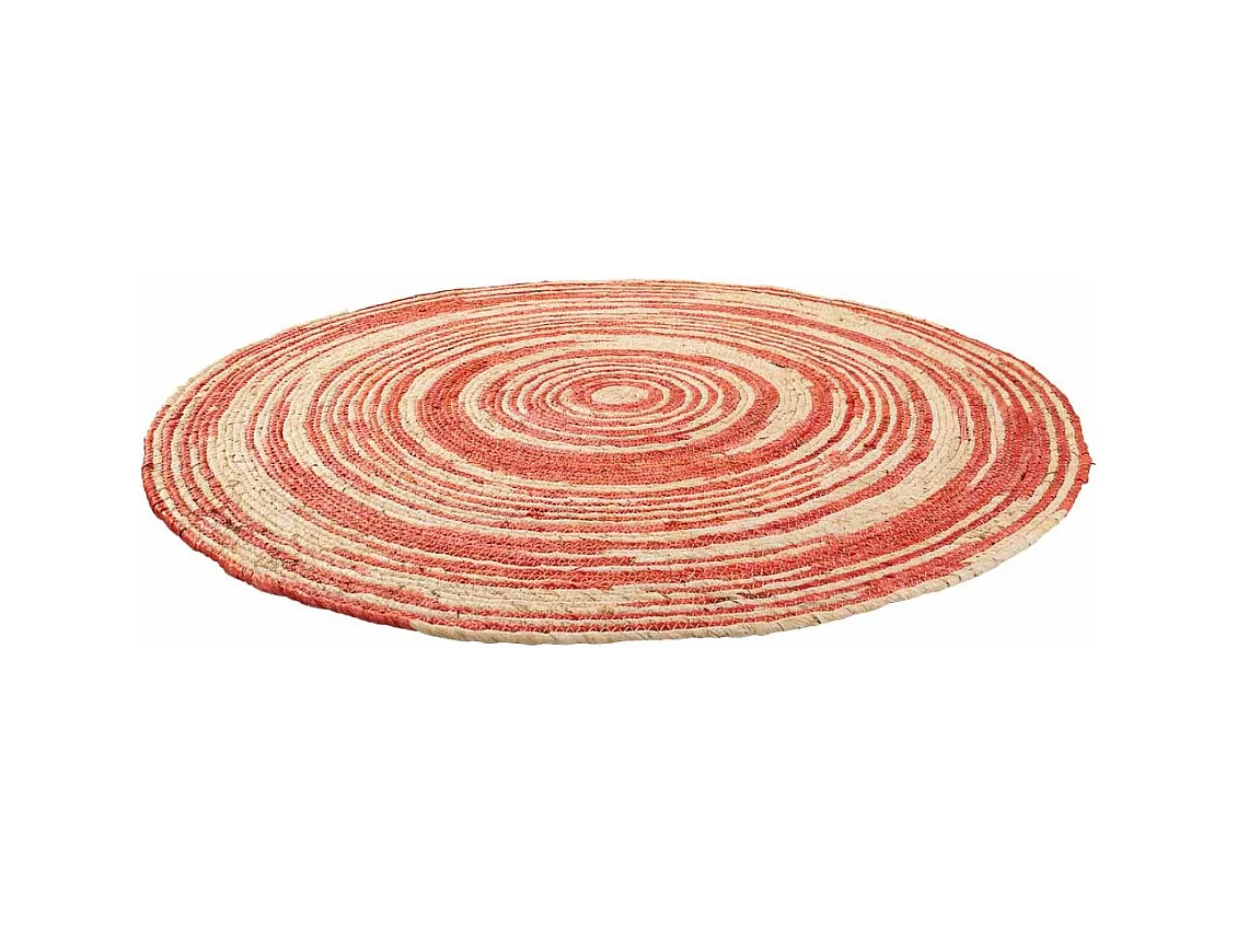 Alfombra redonda de yute color marrón d120x1