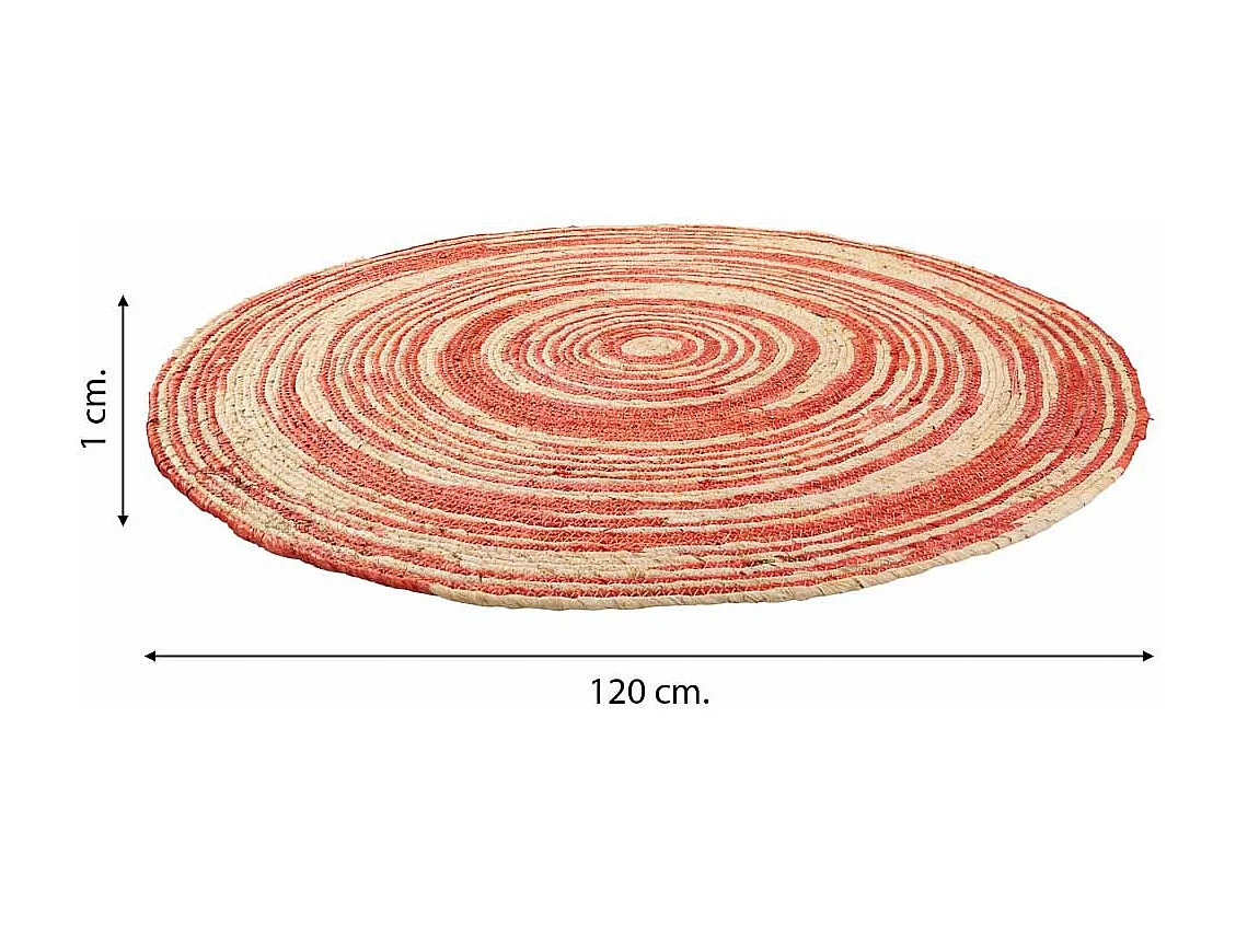 Alfombra redonda de yute color marrón d120x1