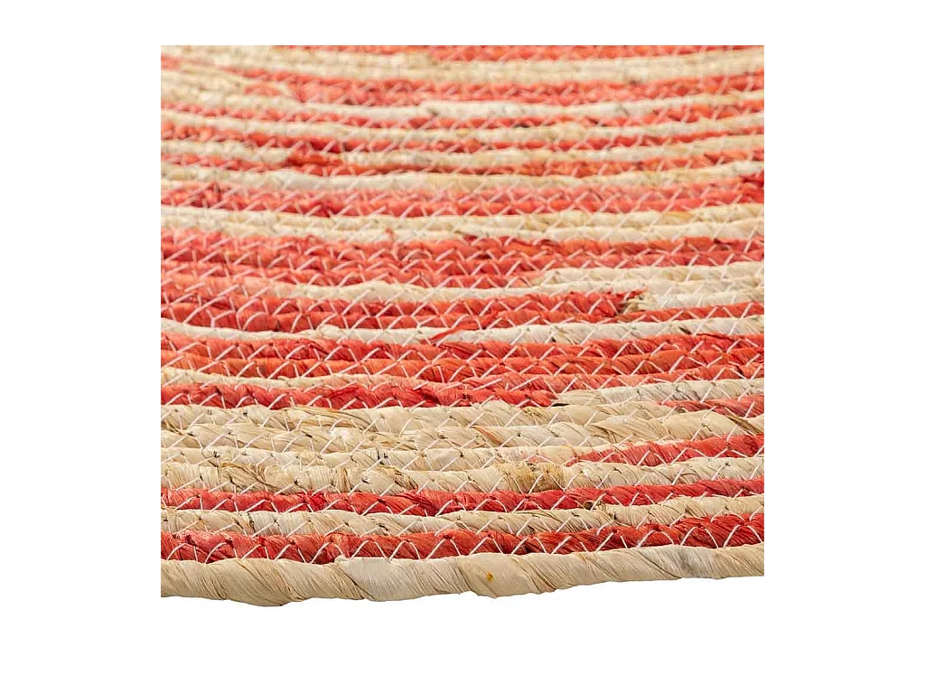 Alfombra redonda de yute color marrón d120x1