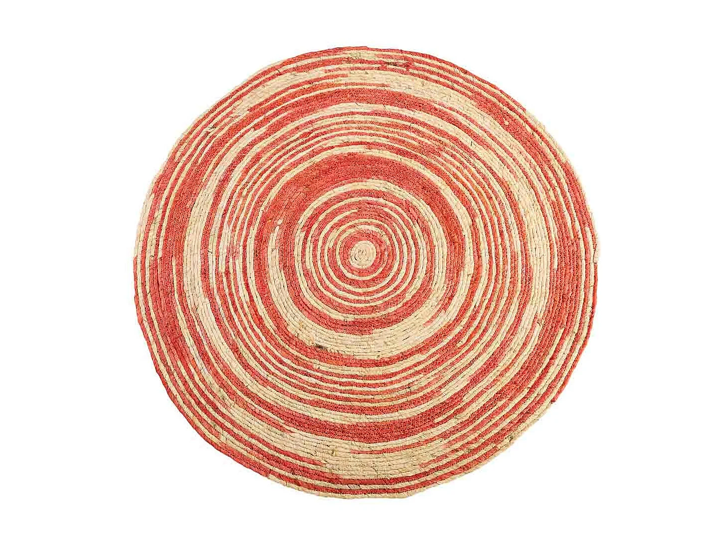 Alfombra redonda de yute color marrón d120x1