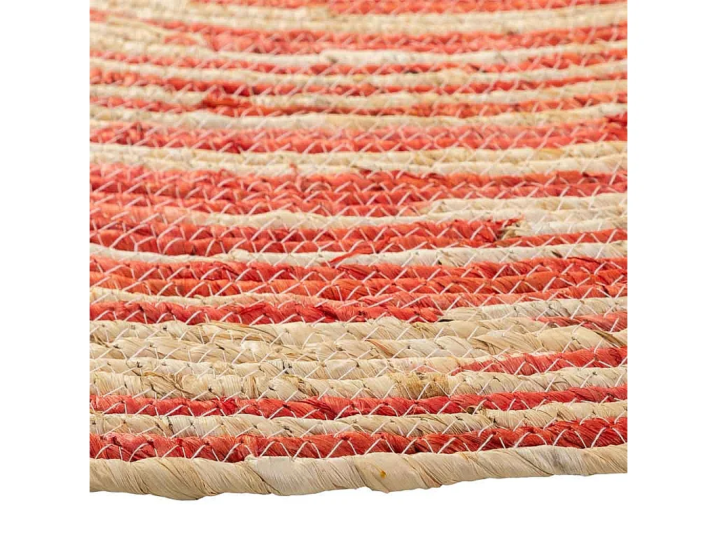 Alfombra redonda de yute color marrón d120x1