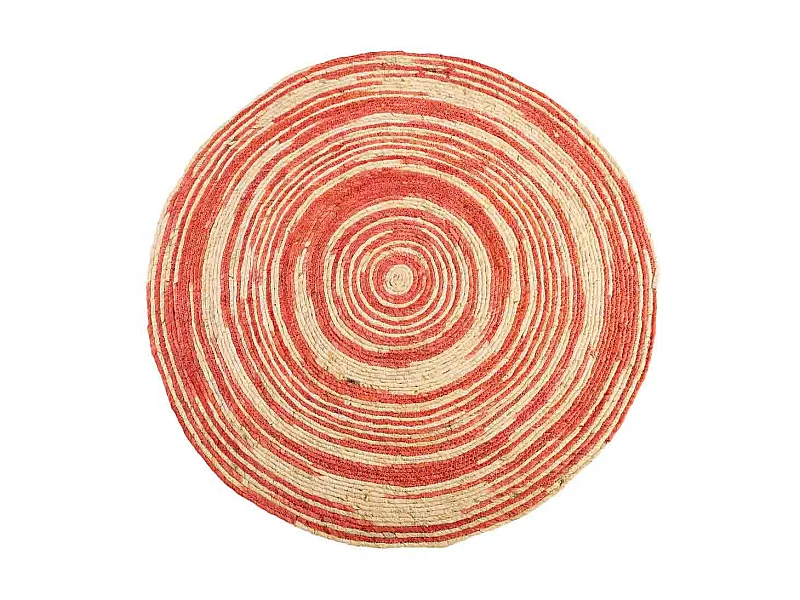 Alfombra redonda de yute color marrón d120x1